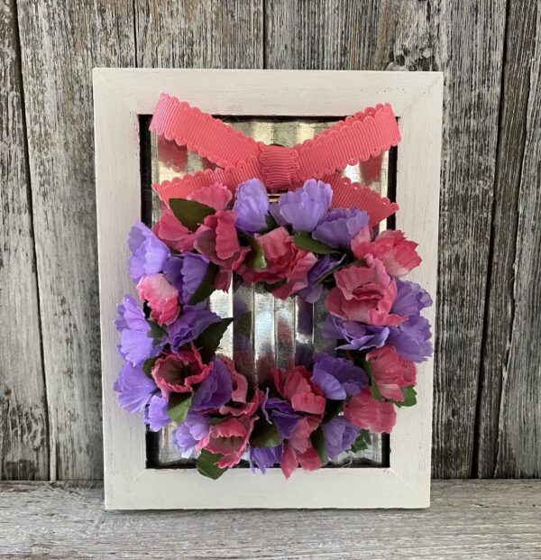 Mini wreath, pink and purple