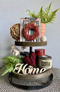 Red Flowers Wreath Decor Set