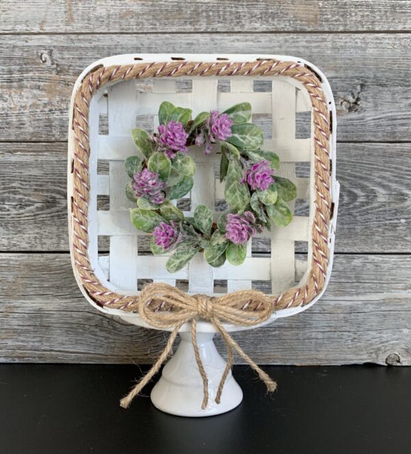 Mini tobacco basket wreath- purple